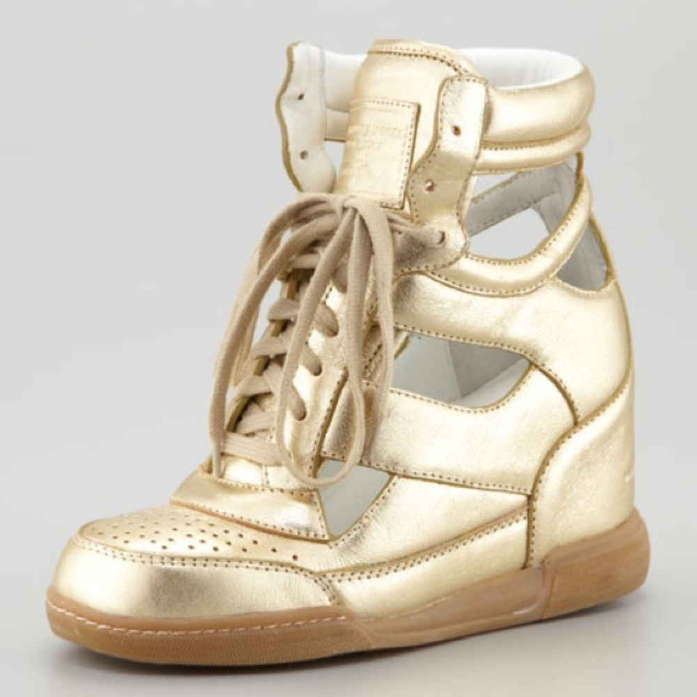 Marc Jacobs Gold Cut Out Sneakers